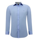 Gentile Bellini Business Herrenhemden Langarm - Slim Fit Bluse Stretch - Blau