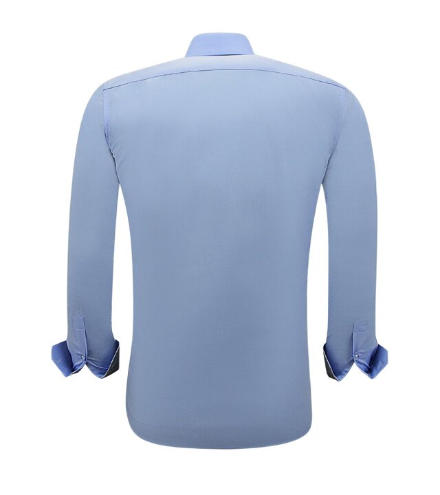 Gentile Bellini Business Herrenhemden Langarm - Slim Fit Bluse Stretch - Blau