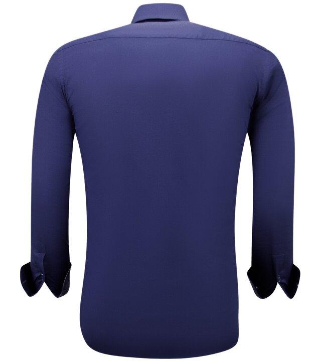 Gentile Bellini Neat Tailored Shirts für Männer - Slim Fit Bluse Stretch - Blau