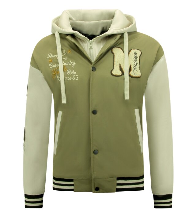 Enos Übergroße Baseball Jacke Classic mit Kapuze