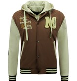 Enos Baseballjacke mit Kapuze in Übergröße -8632- Braun