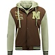 Baseballjacke mit Kapuze in Übergröße -8632- Braun