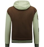 Enos Baseballjacke mit Kapuze in Übergröße -8632- Braun Enos Baseballjacke mit Kapuze in Übergröße -8632- Braun