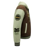 Enos Baseballjacke mit Kapuze in Übergröße -8632- Braun Enos Baseballjacke mit Kapuze in Übergröße -8632- Braun