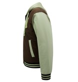 Enos Baseballjacke mit Kapuze in Übergröße -8632- Braun Enos Baseballjacke mit Kapuze in Übergröße -8632- Braun