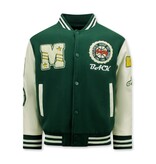 Enos Vintage Oversized Varsity Jacke Männer - 7086 - Grün