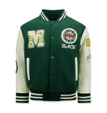 Enos Vintage Oversized Varsity Jacke Männer - 7086 - Grün