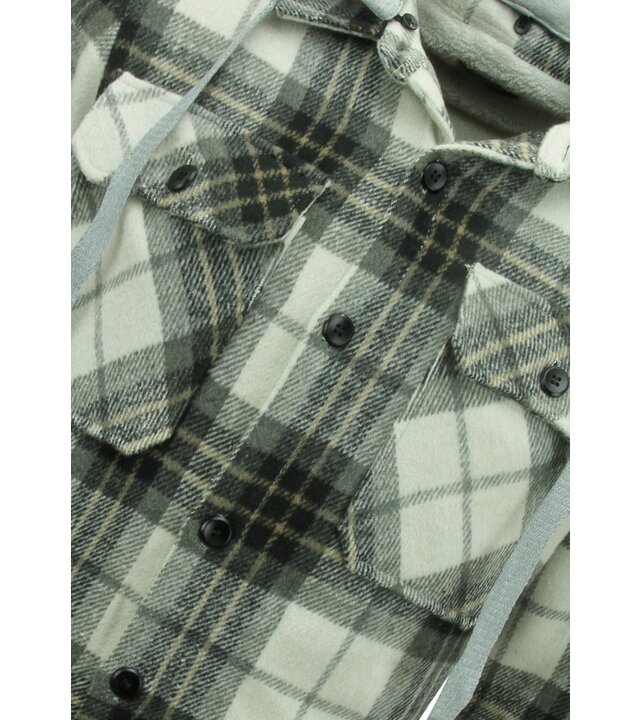 Enos Holzfällerjacke mit Kapuze aus Teddywolle -7091- Schwarz