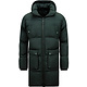 Lange Herren Puffer Winterjacke mit Kapuze - 3361 - Schwarz