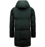 Local Fanatic Lange Herren Puffer Winterjacke mit Kapuze - 3361 - Schwarz