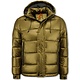 Goldfarbene Herren-Pufferjacke mit Kapuze