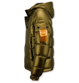 Enos Goldfarbene Herren-Pufferjacke mit Kapuze Enos Goldfarbene Herren-Pufferjacke mit Kapuze