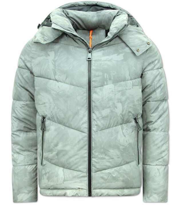 Enos Reflector Grey Pufferjacke Männer mit Kapuze