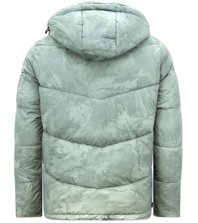 Enos Reflector Grey Pufferjacke Männer mit Kapuze