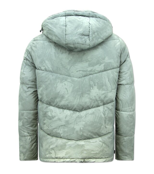 Enos Reflector Grey Pufferjacke Männer mit Kapuze