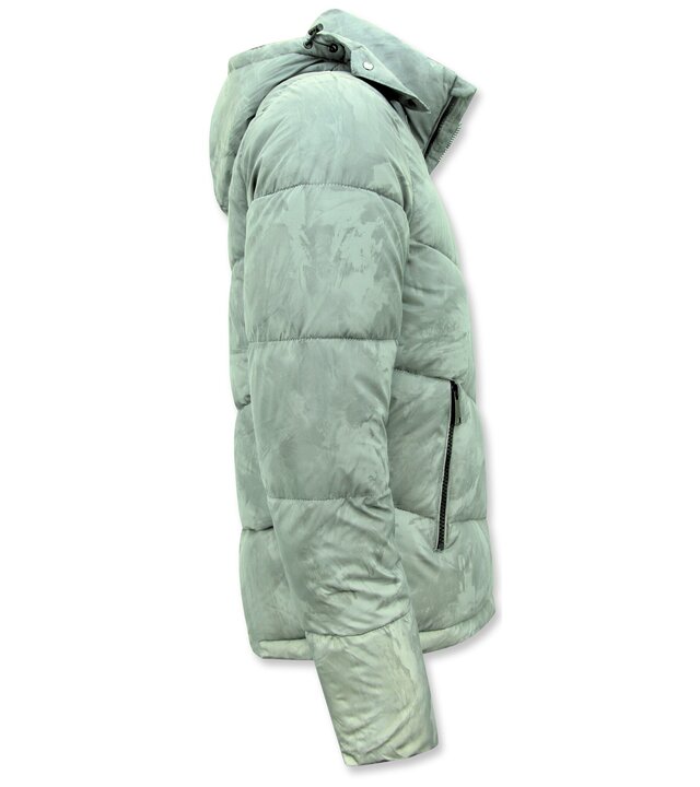 Enos Reflector Grey Pufferjacke Männer mit Kapuze