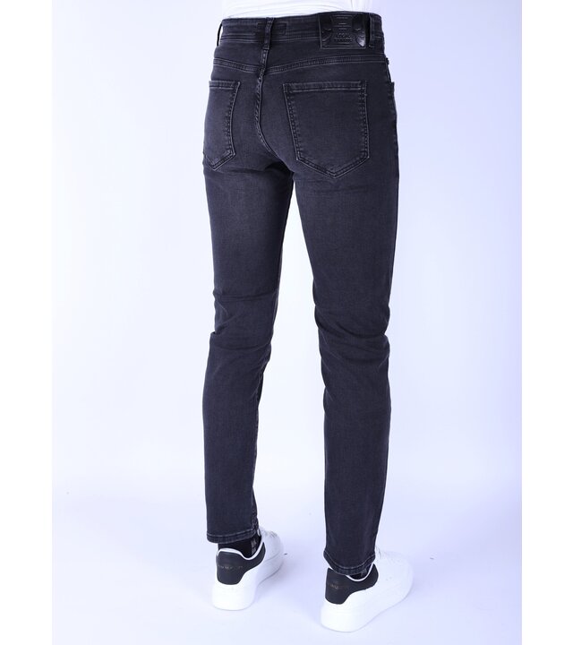 True Rise Neat Regular Fit Herren Stretch Jeans - DP53 - Schwarz