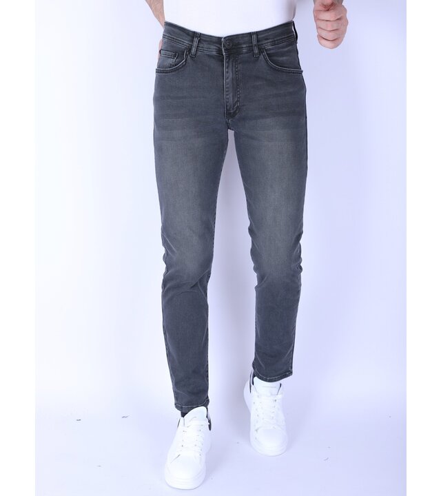 True Rise Herren Super Stretch Denim Regular Fit - DP55 - Grau/Grün