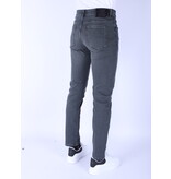 True Rise Herren Super Stretch Denim Regular Fit - DP55 - Grau/Grün