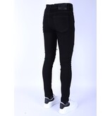 Local Fanatic Herren Ripped Torn Jeans - Slim Fit -1092- Schwarz