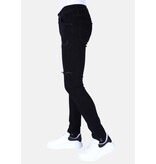 Local Fanatic Herren Ripped Torn Jeans - Slim Fit -1092- Schwarz