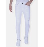 Local Fanatic Weiße Slim Fit Herrenjeans mit Rissen -1090 - Weiß