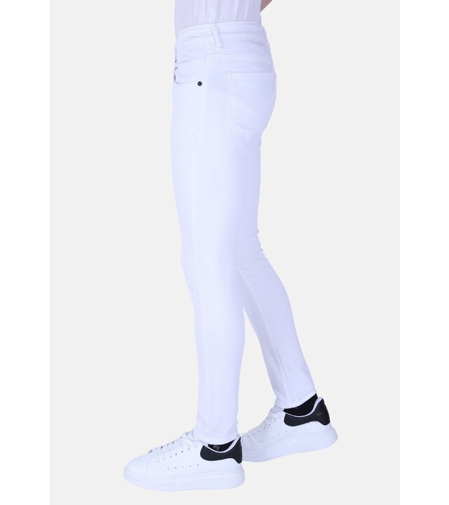 Local Fanatic Neat White Herren Jeans Slim Fit Stretch -1089 - Weiß