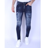 Local Fanatic Dunkelblaue Slim Fit Herrenjeans mit Löchern - 1101 - Blau