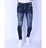 Local Fanatic Dunkelblaue Slim Fit Herrenjeans mit Löchern - 1101 - Blau