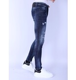 Local Fanatic Dunkelblaue Slim Fit Herrenjeans mit Löchern - 1101 - Blau