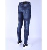 Local Fanatic Dunkelblaue Slim Fit Herrenjeans mit Löchern - 1101 - Blau