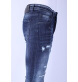 Local Fanatic Dunkelblaue Slim Fit Herrenjeans mit Löchern - 1101 - Blau