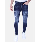 Local Fanatic Dunkelblaue Slim Fit Herrenjeans mit Löchern - 1101 - Blau