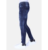 Local Fanatic Dunkelblaue Slim Fit Herrenjeans mit Löchern - 1101 - Blau