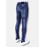 Local Fanatic Dunkelblaue Slim Fit Herrenjeans mit Löchern - 1101 - Blau