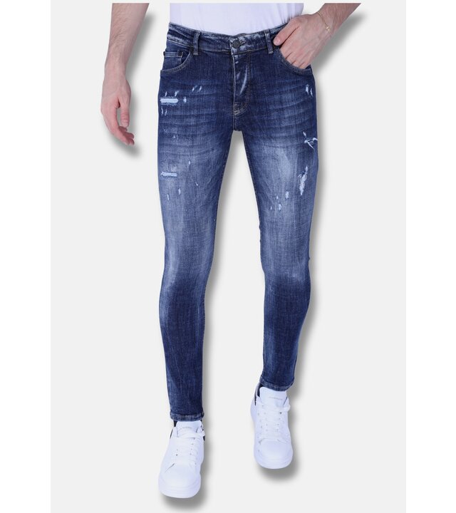 Local Fanatic Denim Blue Stone Washed Jeans Slim Fit -1103 - Blau