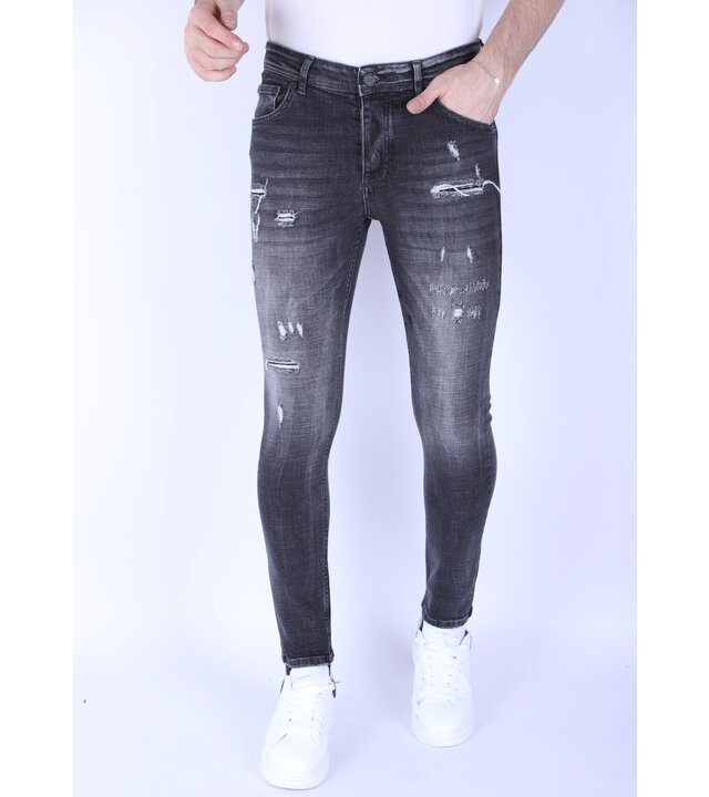 Local Fanatic Herrenjeans mit Rissen Slim Fit -1099 - Grau