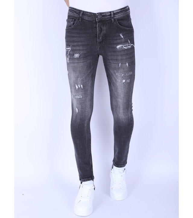 Local Fanatic Herrenjeans mit Rissen Slim Fit -1099 - Grau