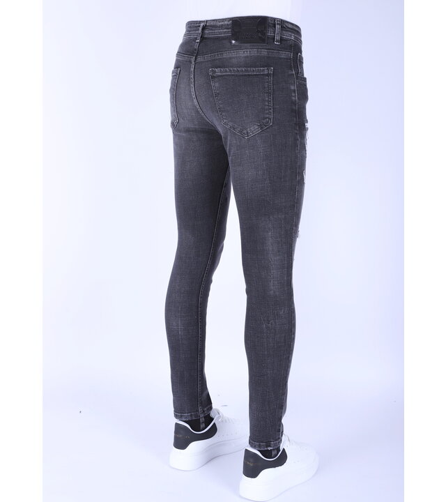 Local Fanatic Herrenjeans mit Rissen Slim Fit -1099 - Grau