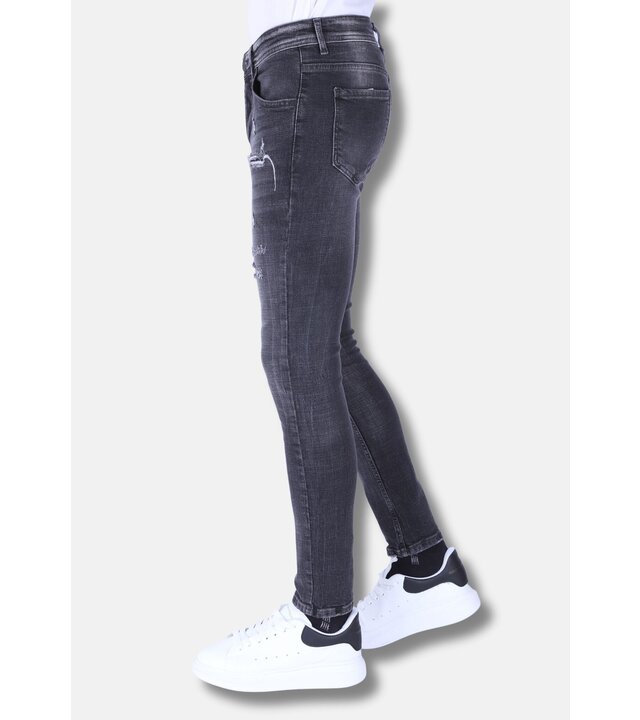 Local Fanatic Herrenjeans mit Rissen Slim Fit -1099 - Grau