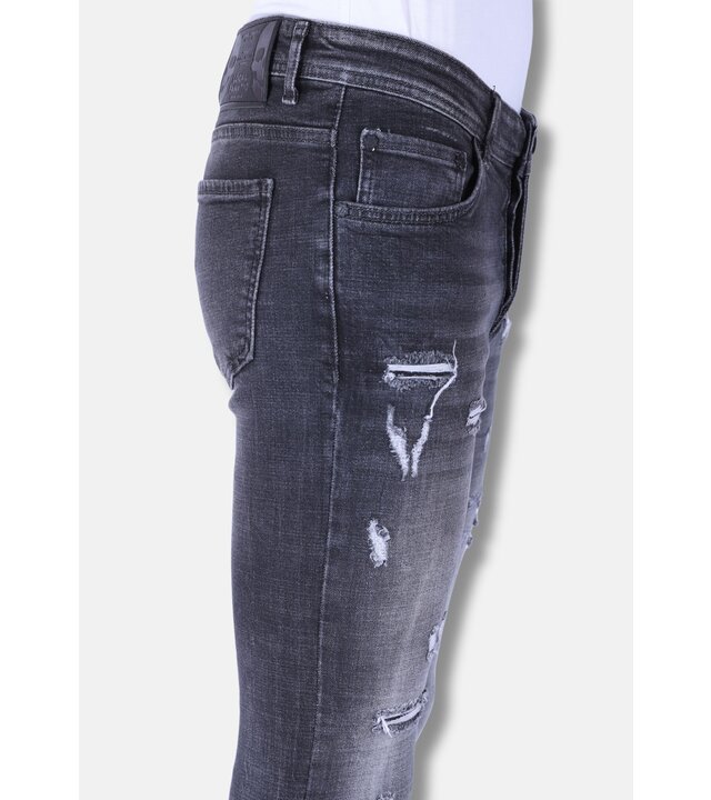 Local Fanatic Herrenjeans mit Rissen Slim Fit -1099 - Grau