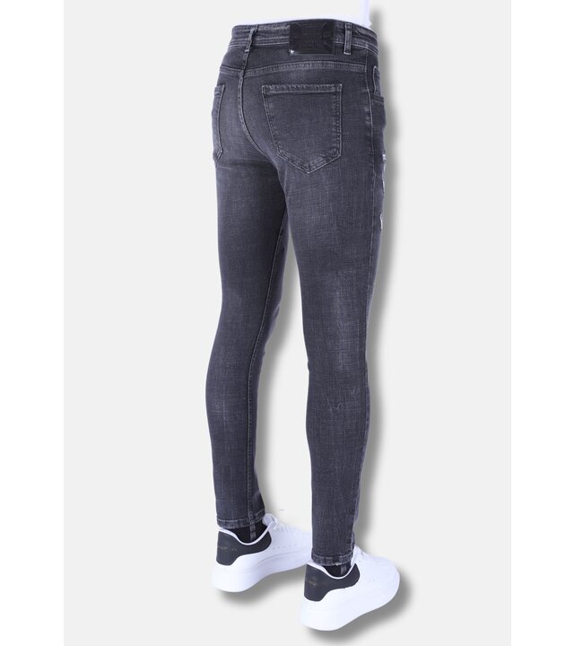 Local Fanatic Herrenjeans mit Rissen Slim Fit -1099 - Grau