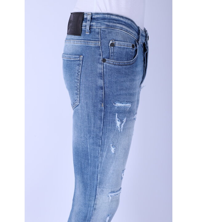 Local Fanatic Stonewashed Slim Fit Herrenjeans mit Stretch -1098 - Blau