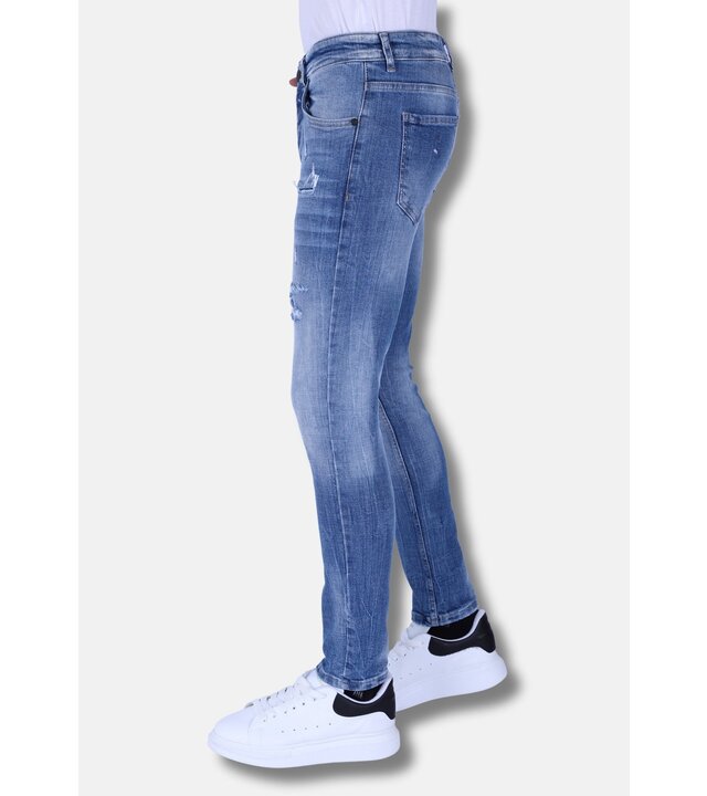 Local Fanatic Stonewashed Slim Fit Herrenjeans mit Stretch -1098 - Blau