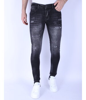 Local Fanatic Stonewash Herrenjeans Slim Fit mit Rissen - 1096 - Grau