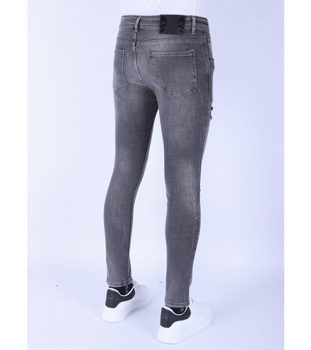 Local Fanatic Stonewashed Slim-fit Herrenjeans mit Stretch - 1093 - Grau