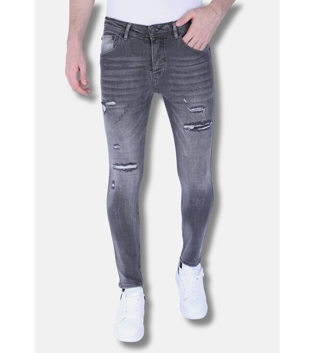 Local Fanatic Stonewashed Slim-fit Herrenjeans mit Stretch - 1093 - Grau