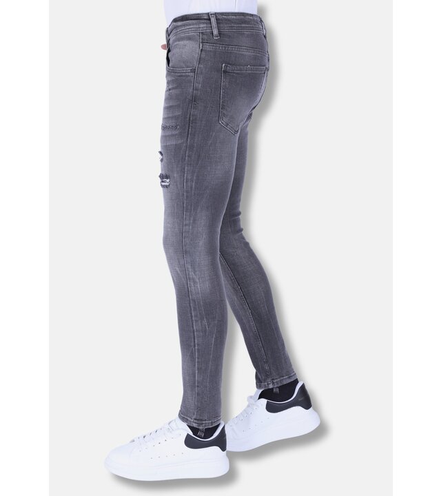 Local Fanatic Stonewashed Slim-fit Herrenjeans mit Stretch - 1093 - Grau