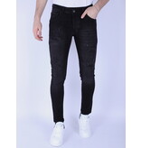 Local Fanatic Slim-Fit-Jeans für Herren mit Stretch und Löchern – 1106 – Schwarz