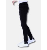 Local Fanatic Slim-Fit-Jeans für Herren mit Stretch und Löchern – 1106 – Schwarz